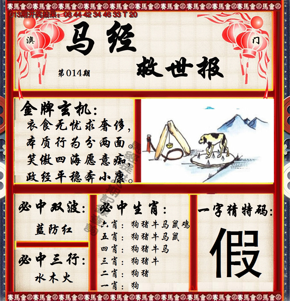 2025014期马经救世报