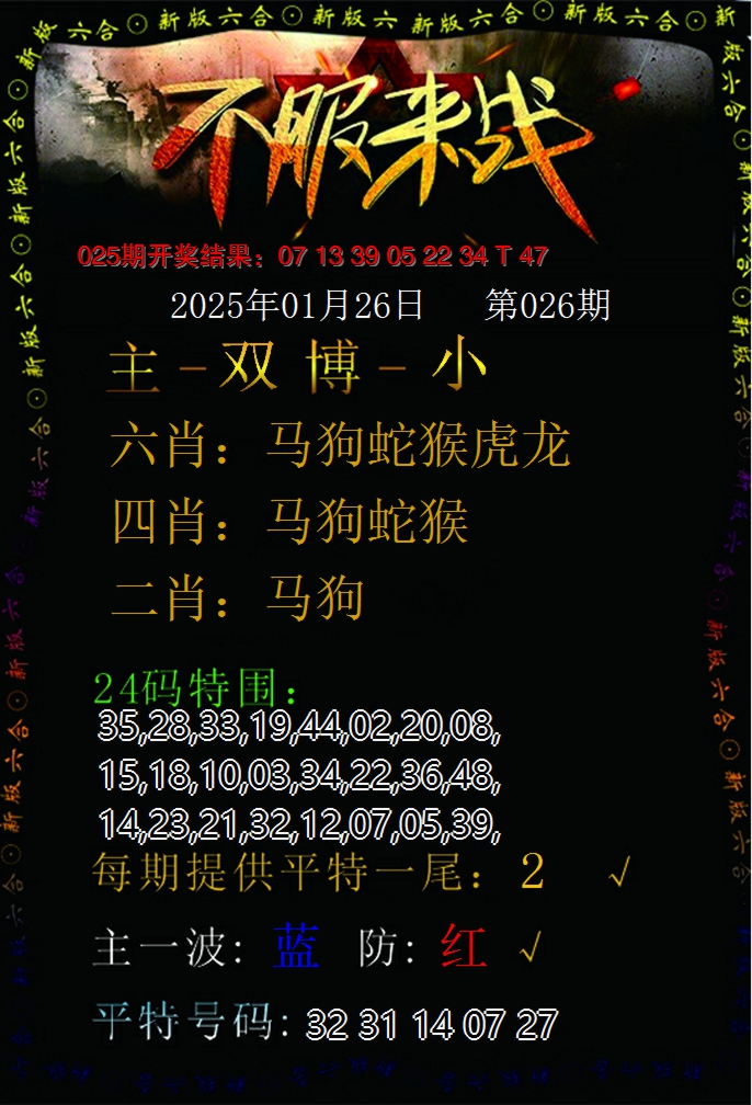 2025026期不服来战