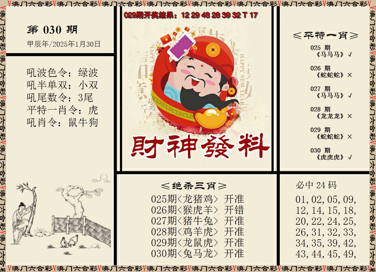 2025030期财神发料