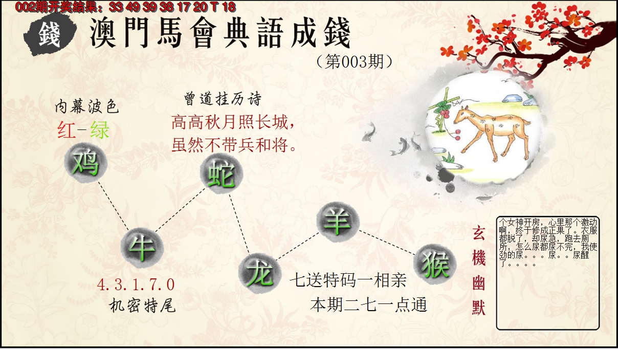 2025003期典语成钱