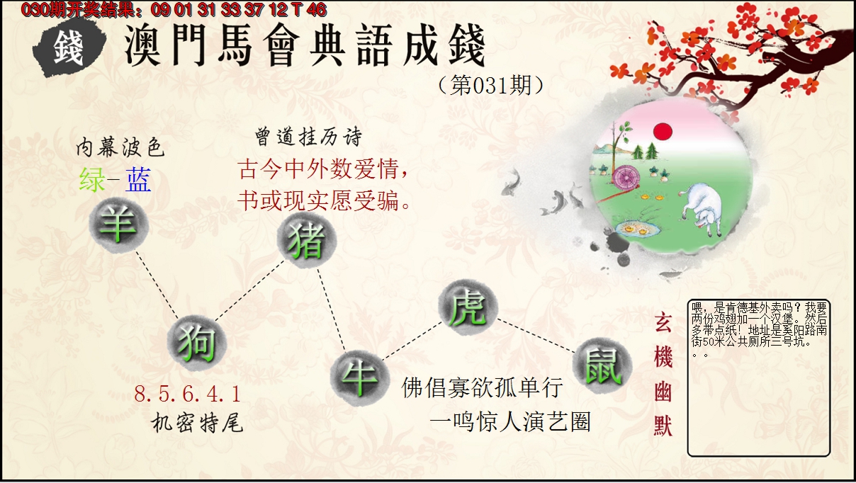 2025031期典语成钱