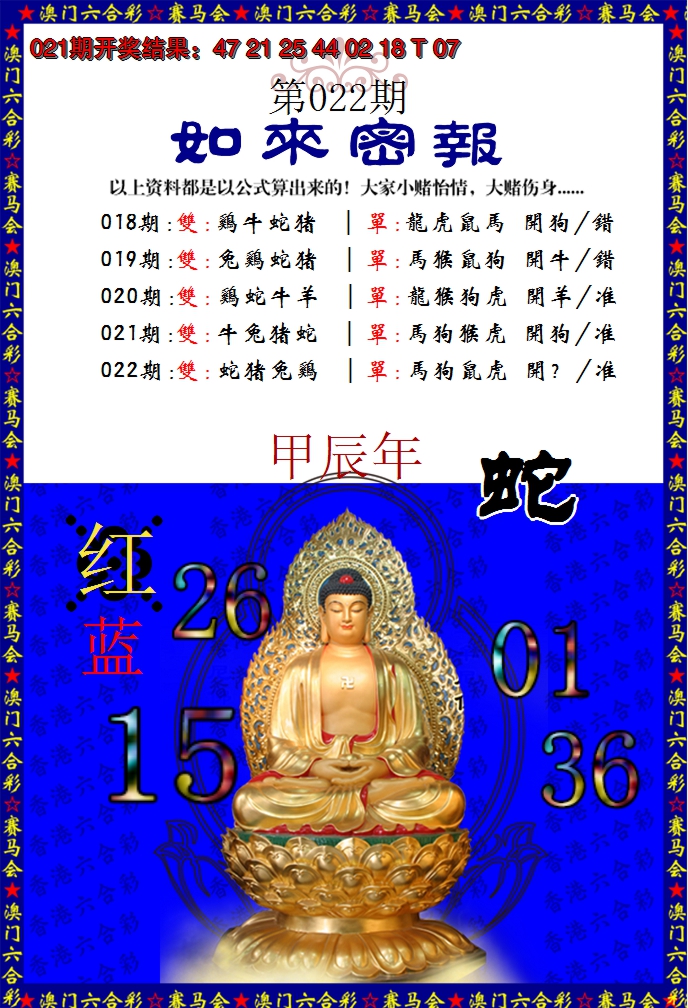 2025022期如来秘报
