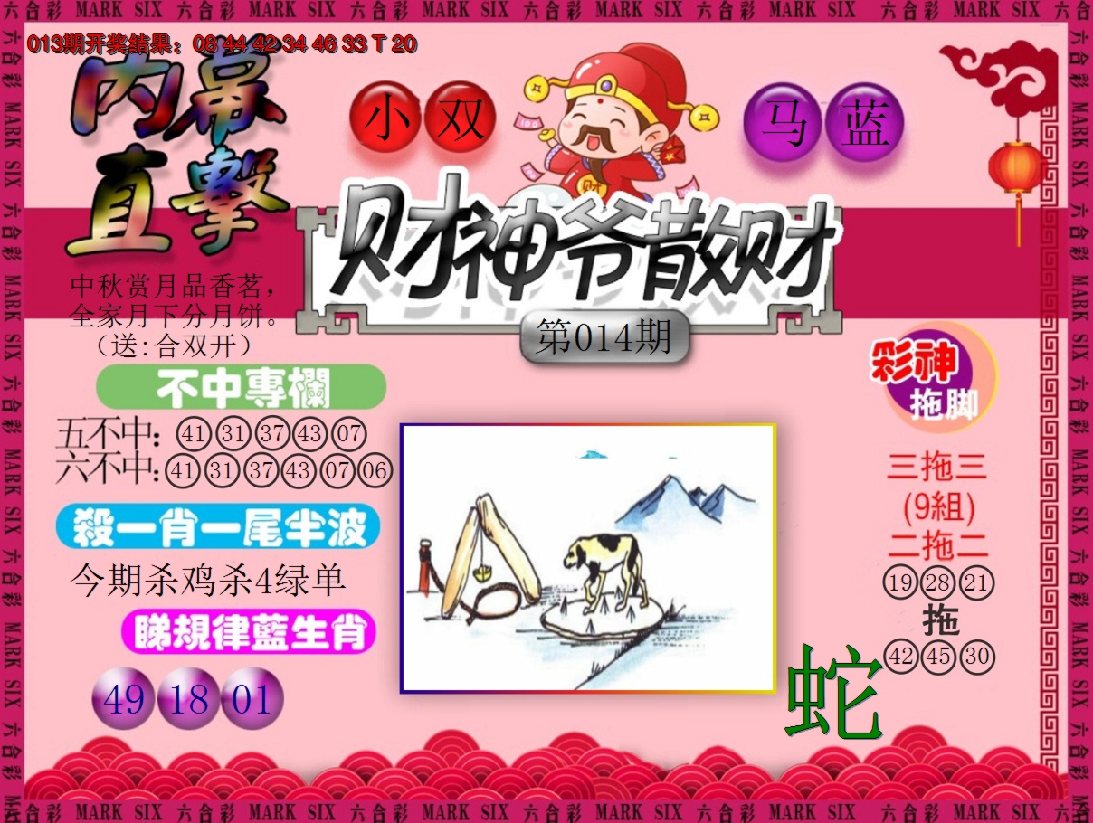 2025014期财神爷散财