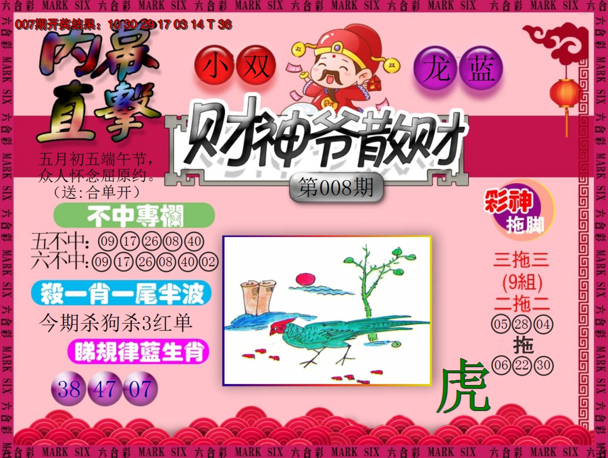 2025008期财神爷散财