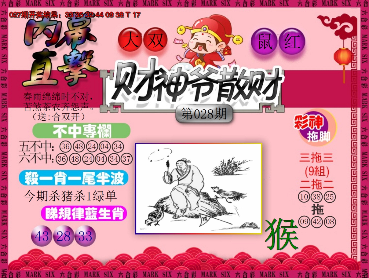 2025028期财神爷散财