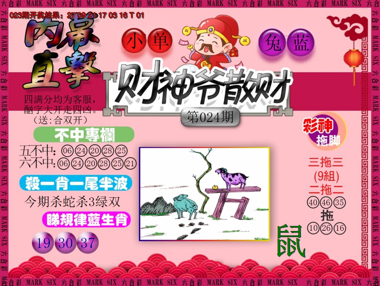 2025024期财神爷散财