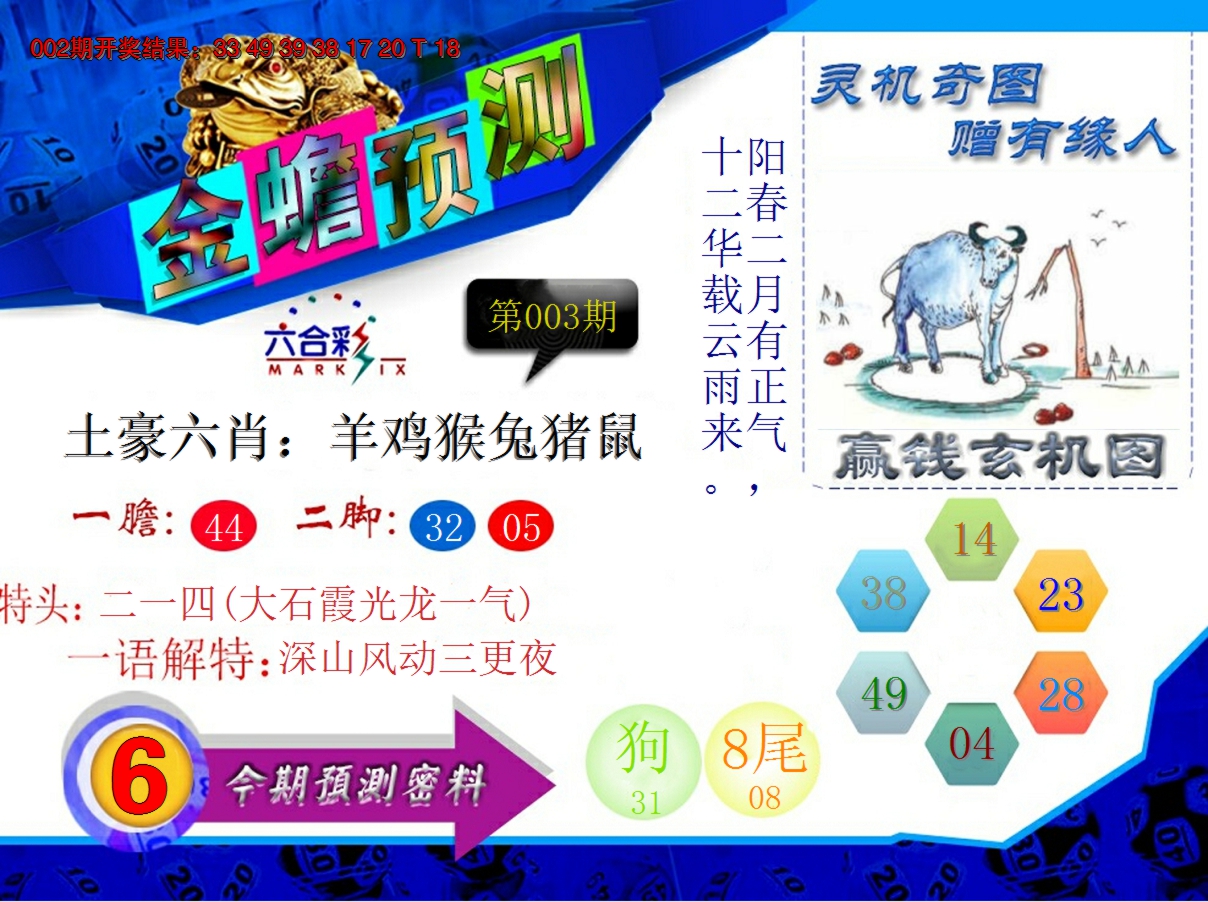 2025003期金蟾预测