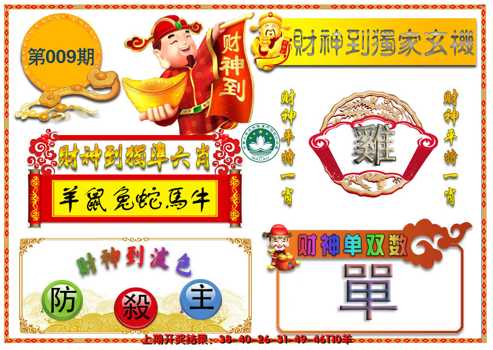 2025009期财神六肖