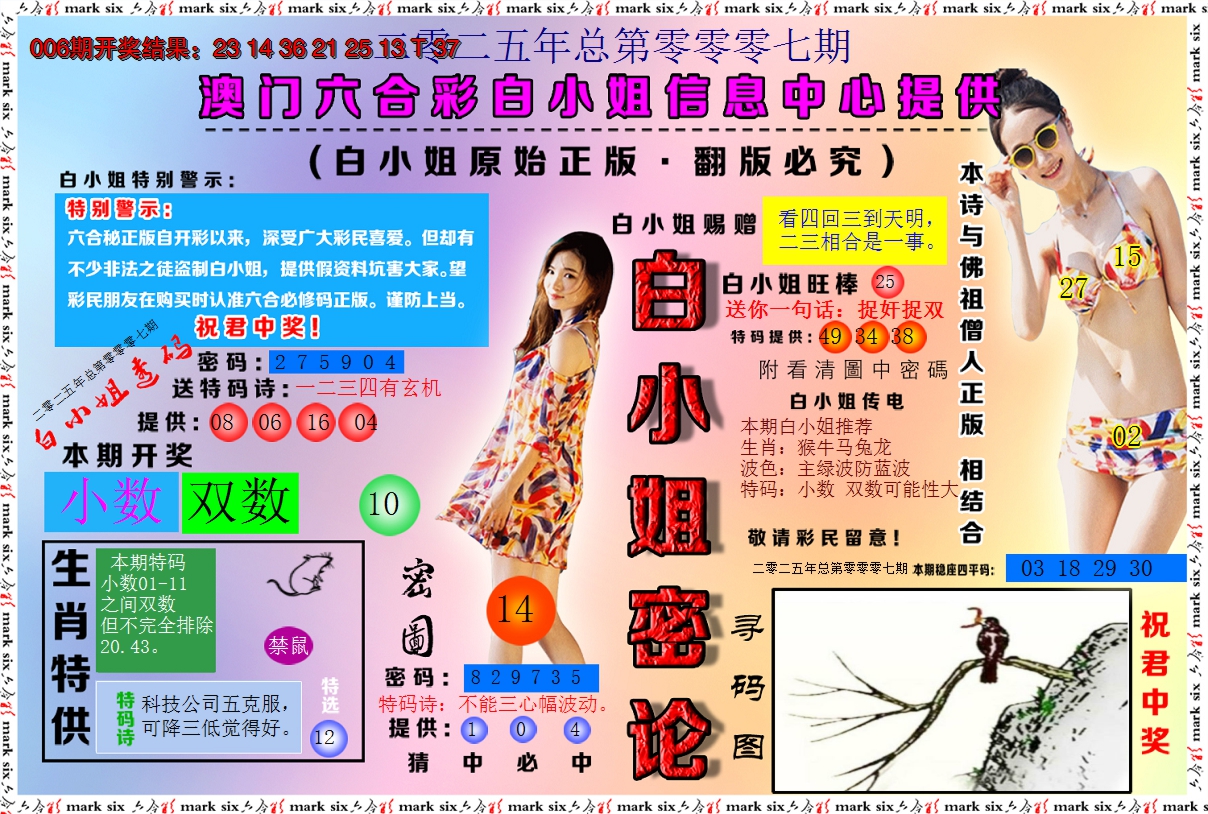 2025007期白小姐密论