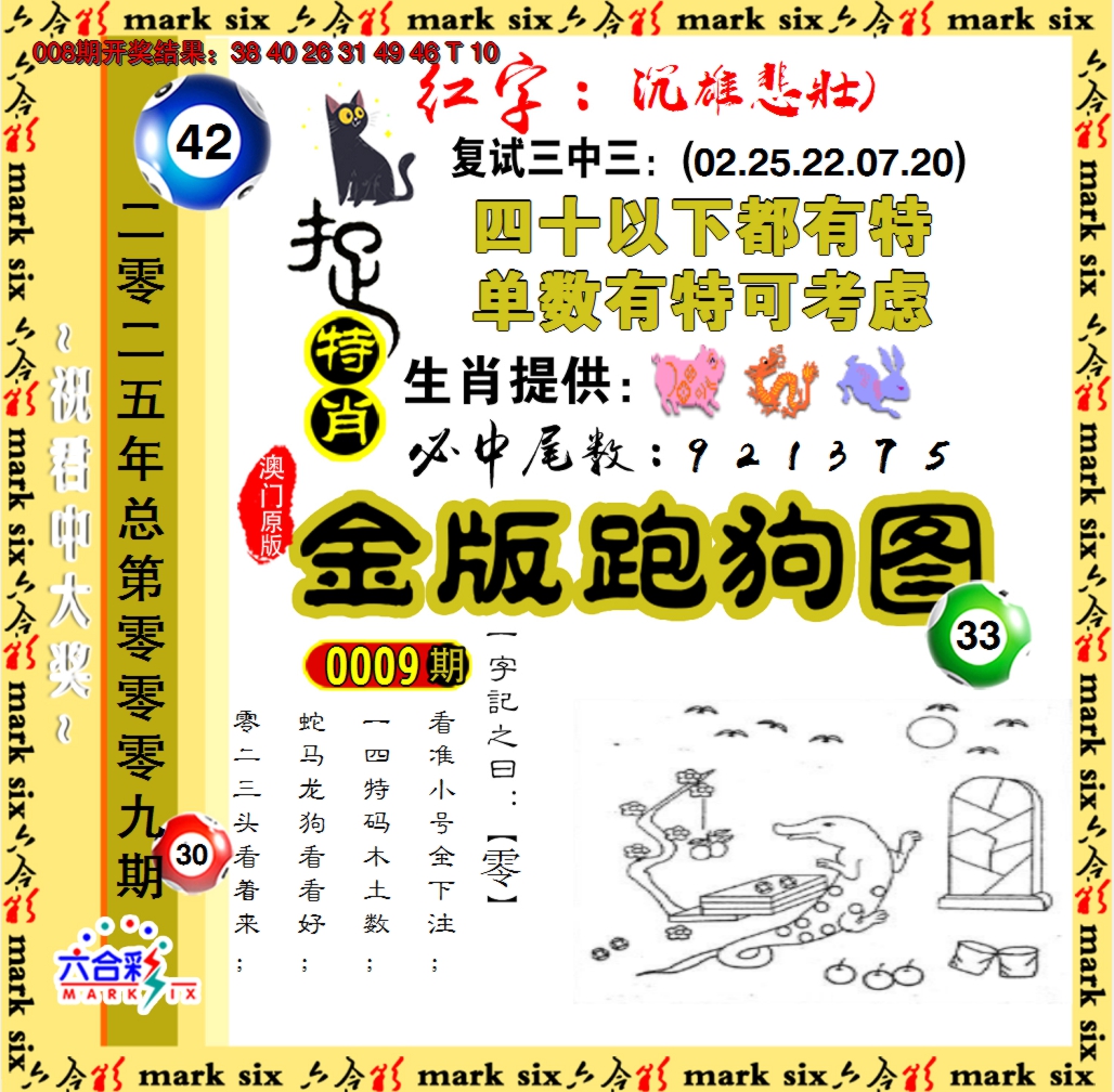 2025009期金版跑狗图
