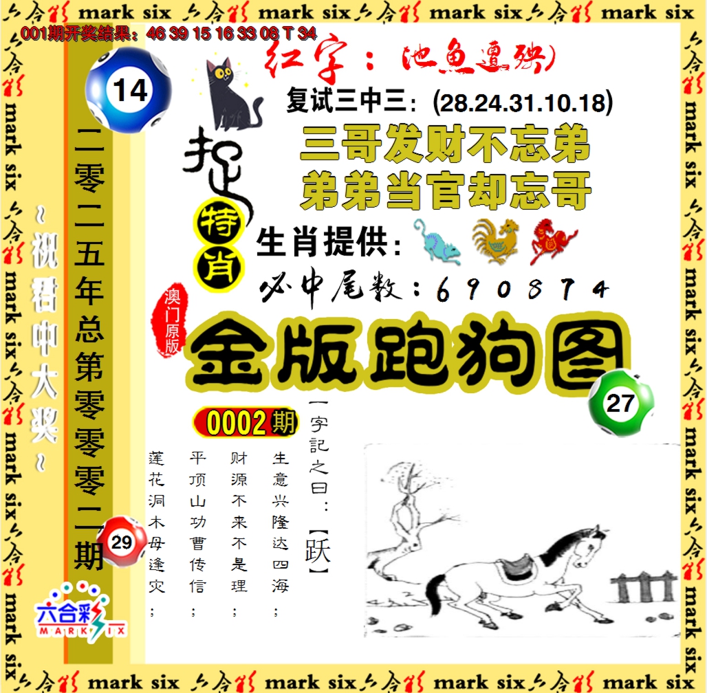 2025002期金版跑狗图