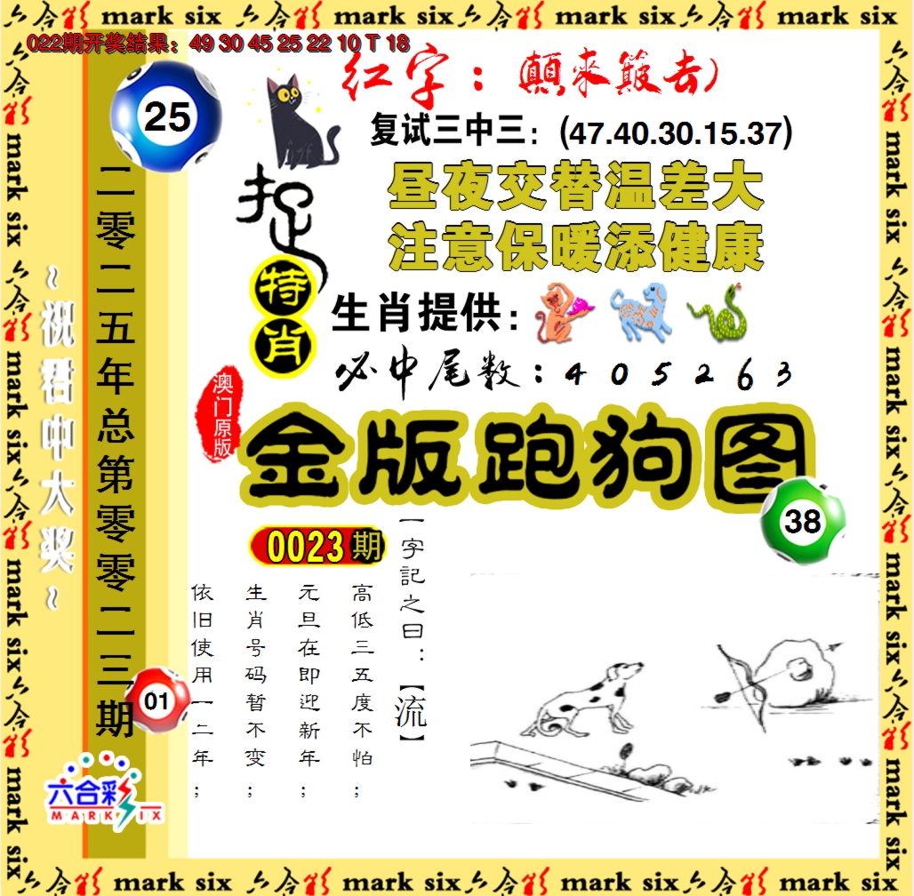 2025023期金版跑狗图