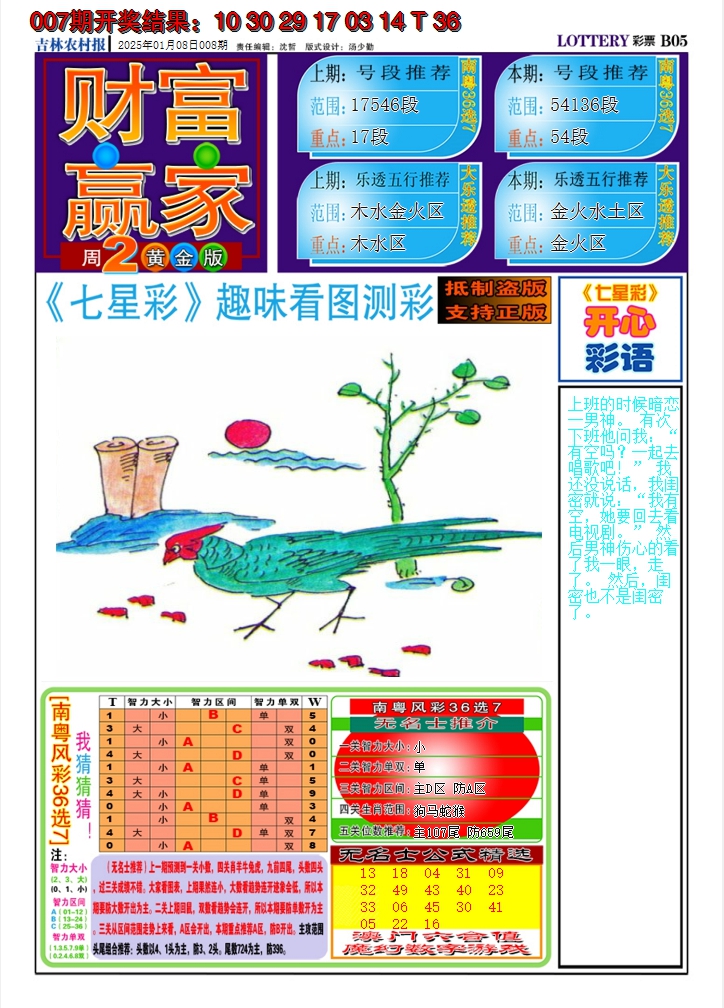 2025008期七星彩图A