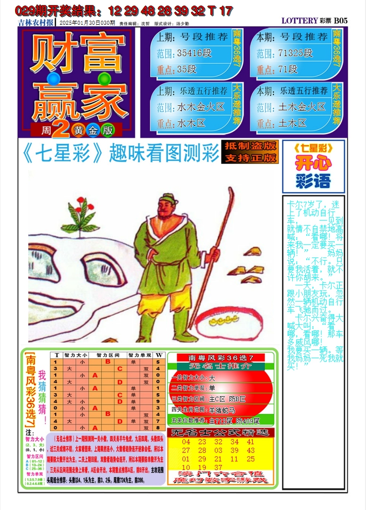 2025030期七星彩图A