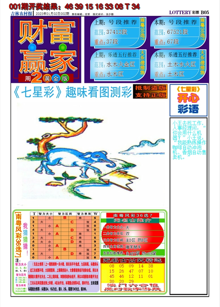 2025002期七星彩图A