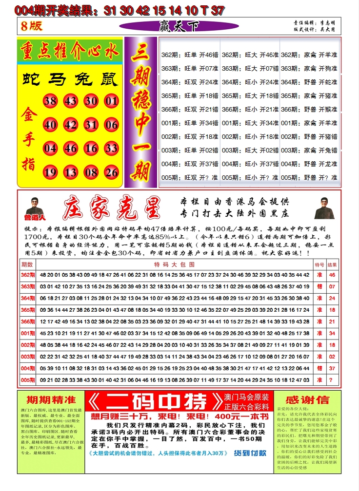 2025005期澳门赢天下B