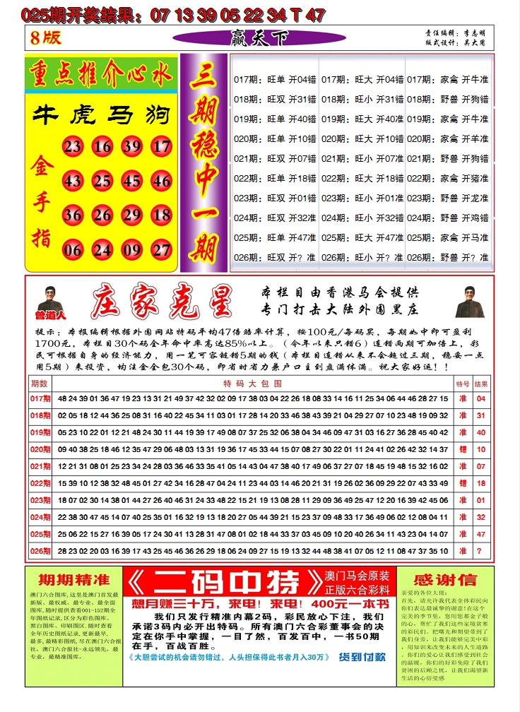 2025026期澳门赢天下B