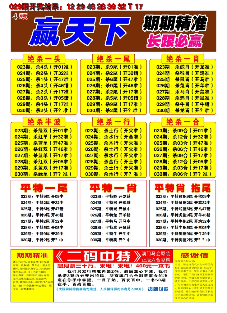 2025030期澳门赢天下C