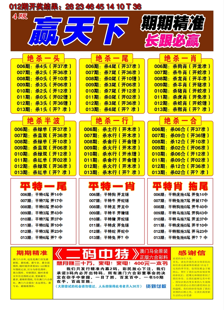 2025013期澳门赢天下C
