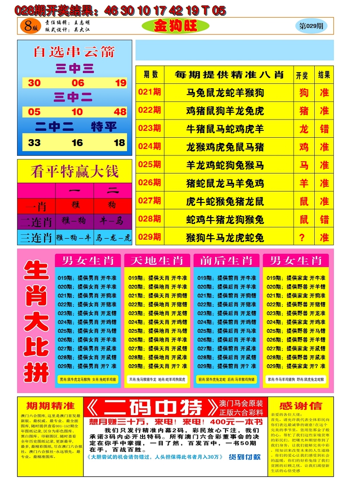 2025029期澳门金狗旺B