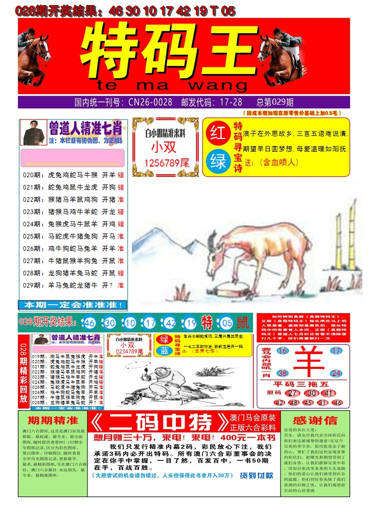 2025029期澳门特码王A