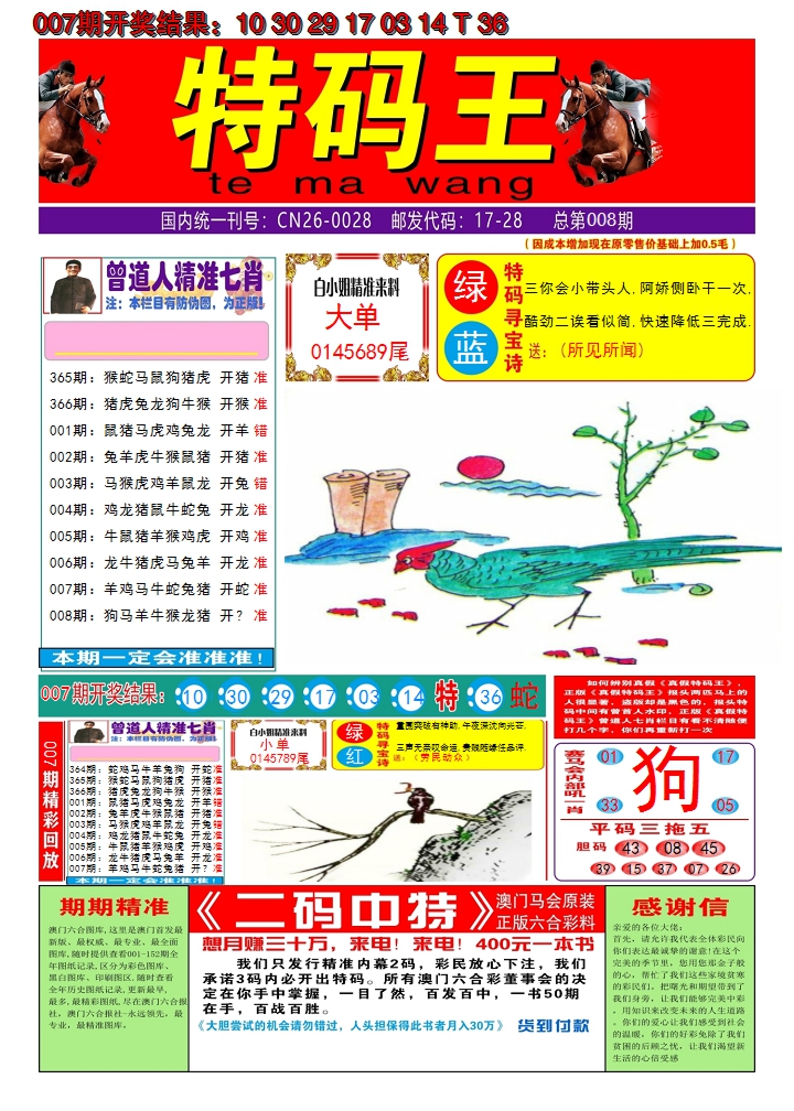 2025008期澳门特码王A