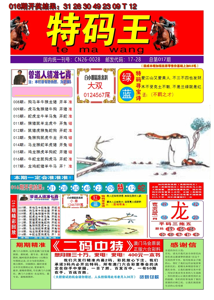 2025017期澳门特码王A
