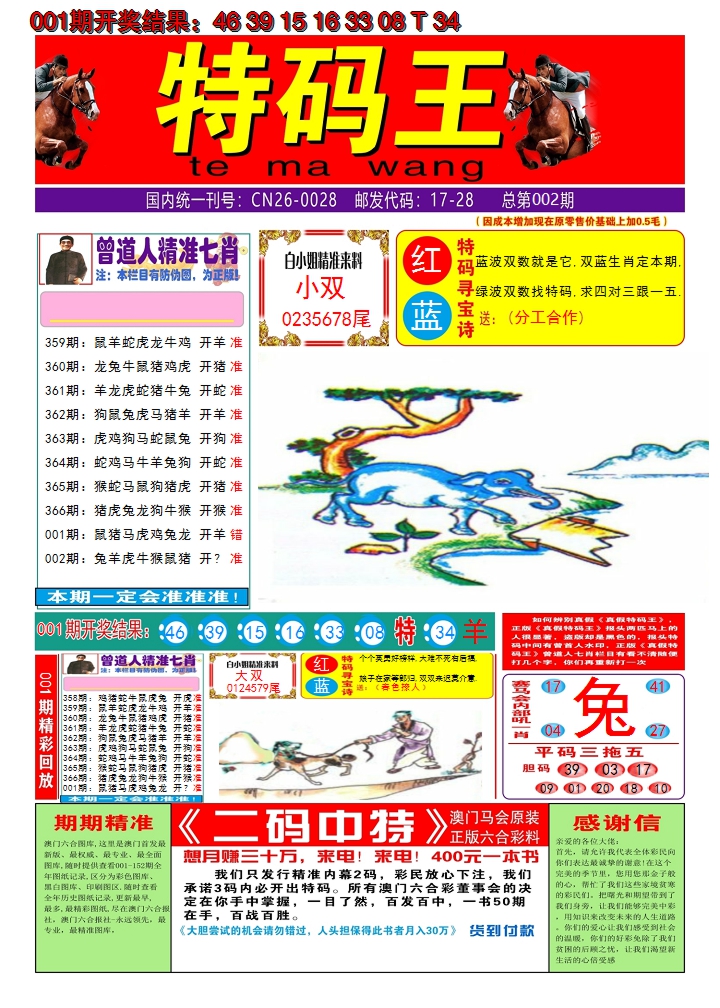 2025002期澳门特码王A
