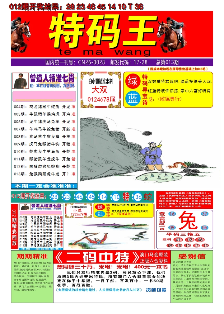 2025013期澳门特码王A