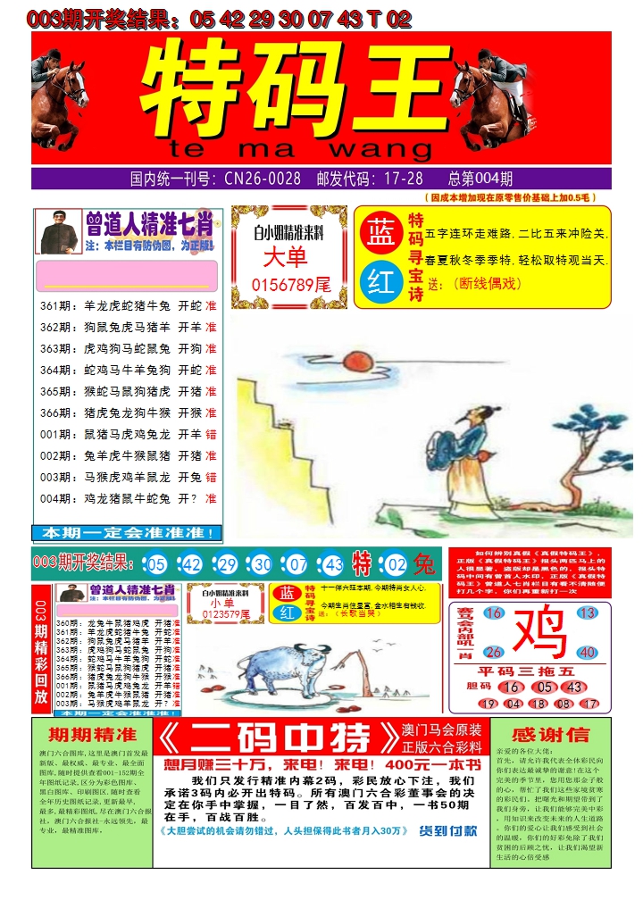 2025004期澳门特码王A