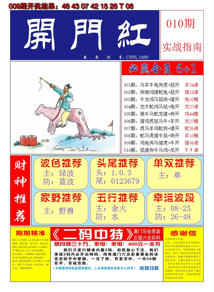 2025010期澳门开门红A