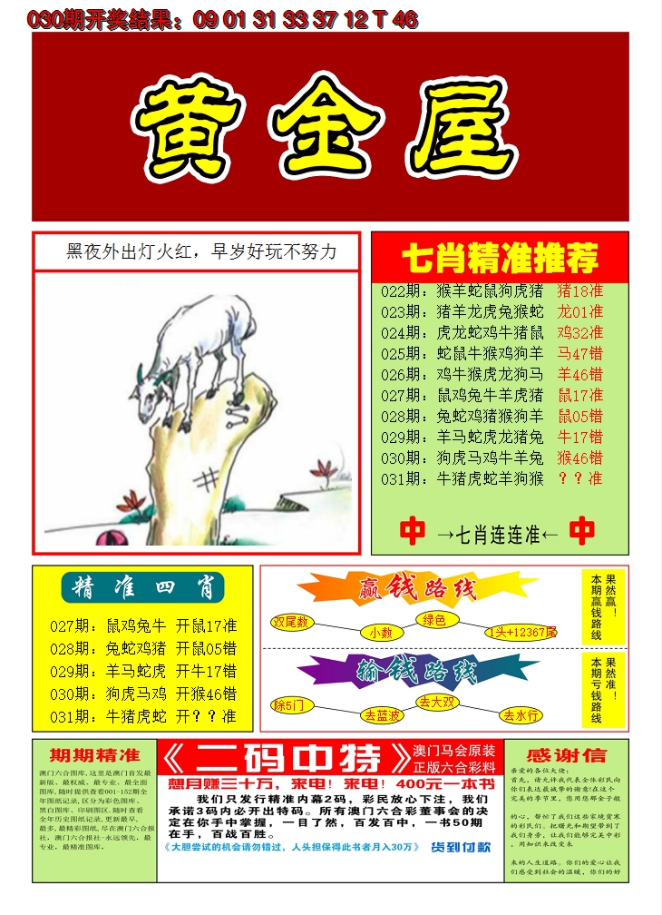 2025031期澳门黄金屋A