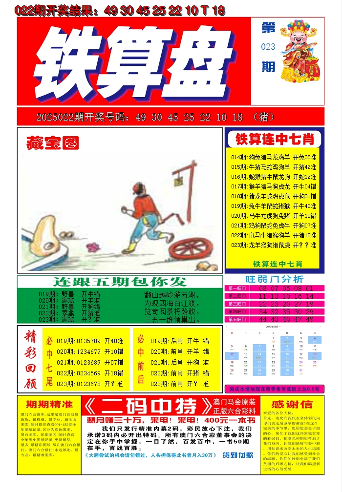 2025023期澳门铁算盘A