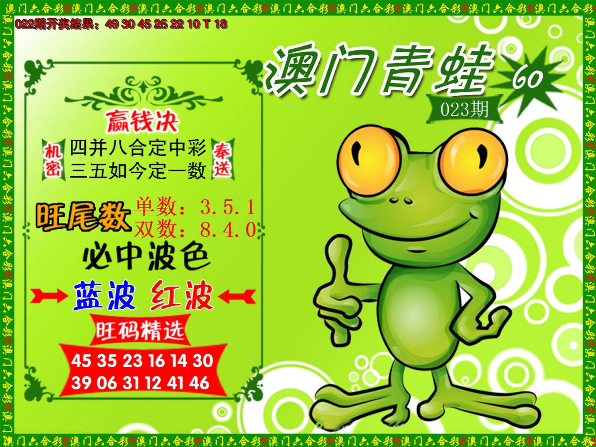 2025023期青蛙系列60