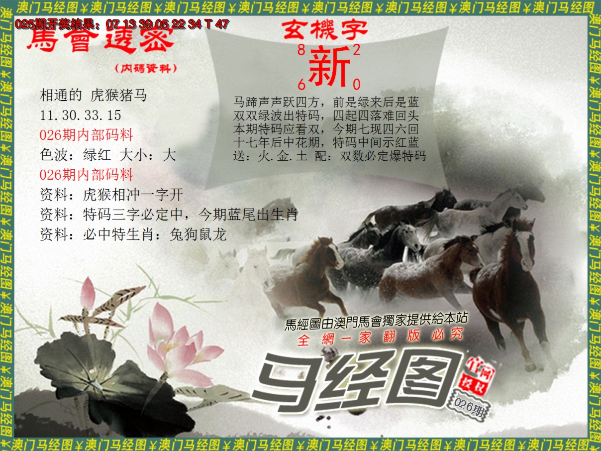 2025026期马经系列9