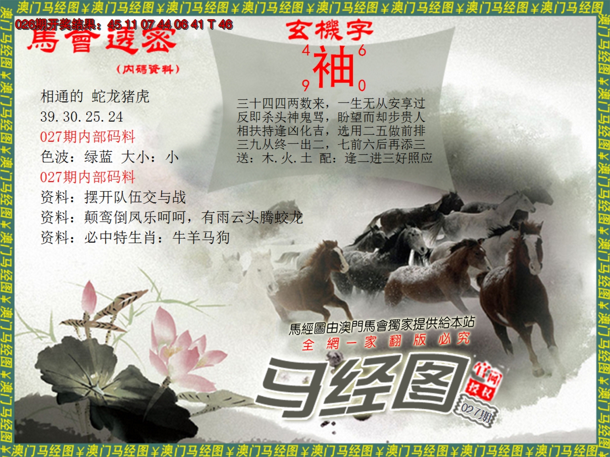 2025027期马经系列9
