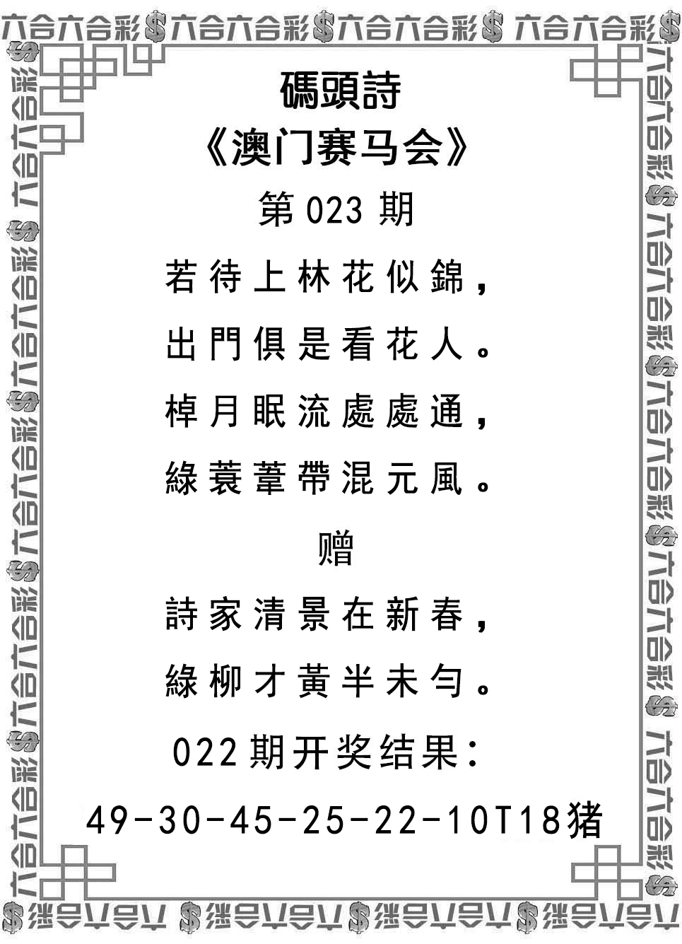2025023期码头诗