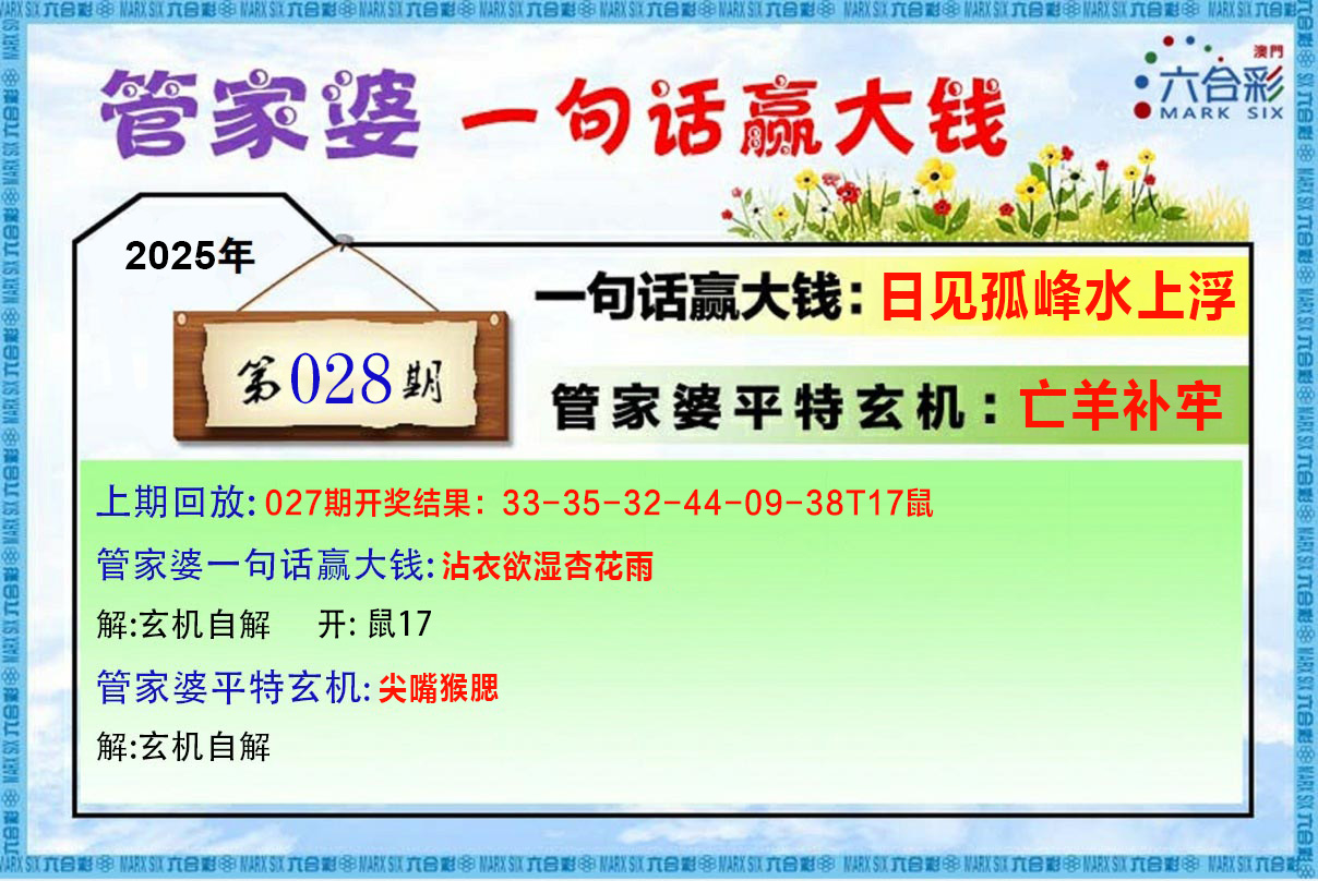 2025028期管家婆一句赢大钱