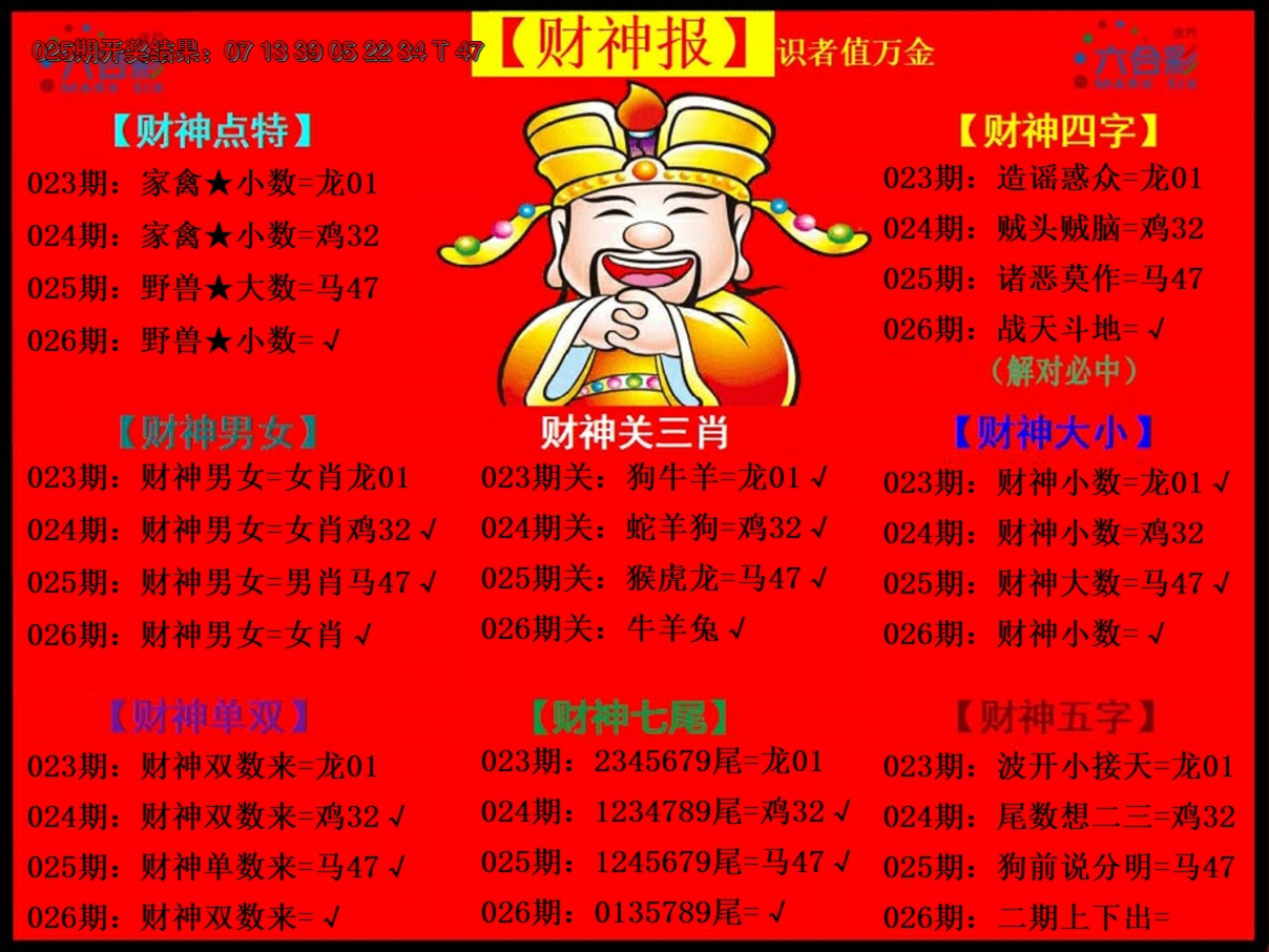 2025026期财神报