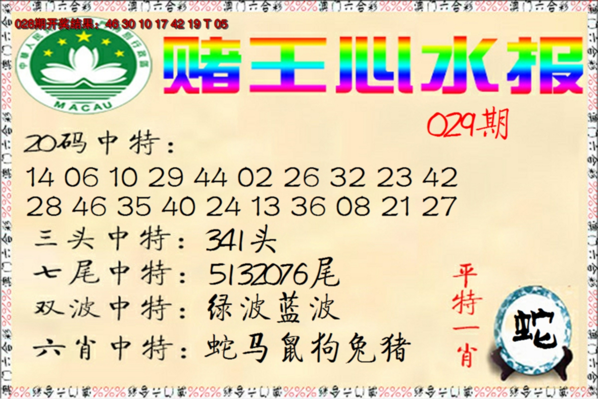 2025029期赌王心水报