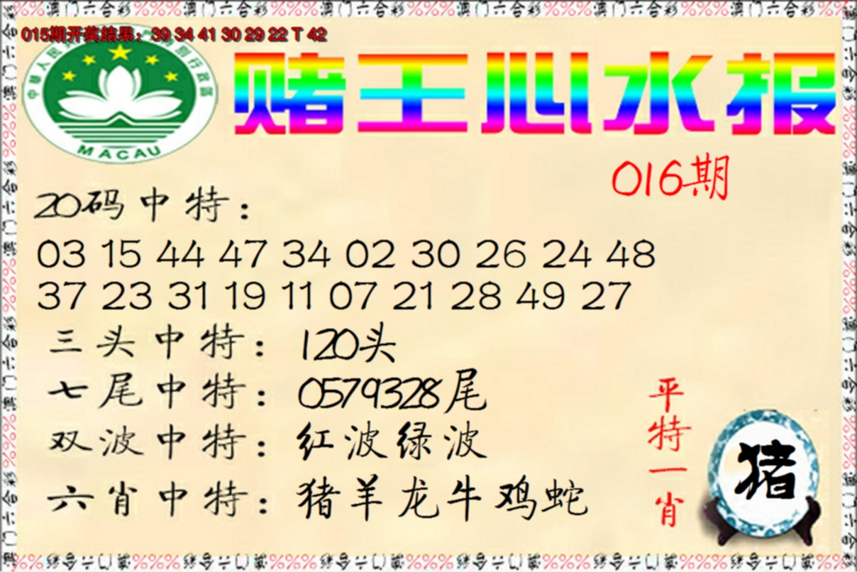 2025016期赌王心水报