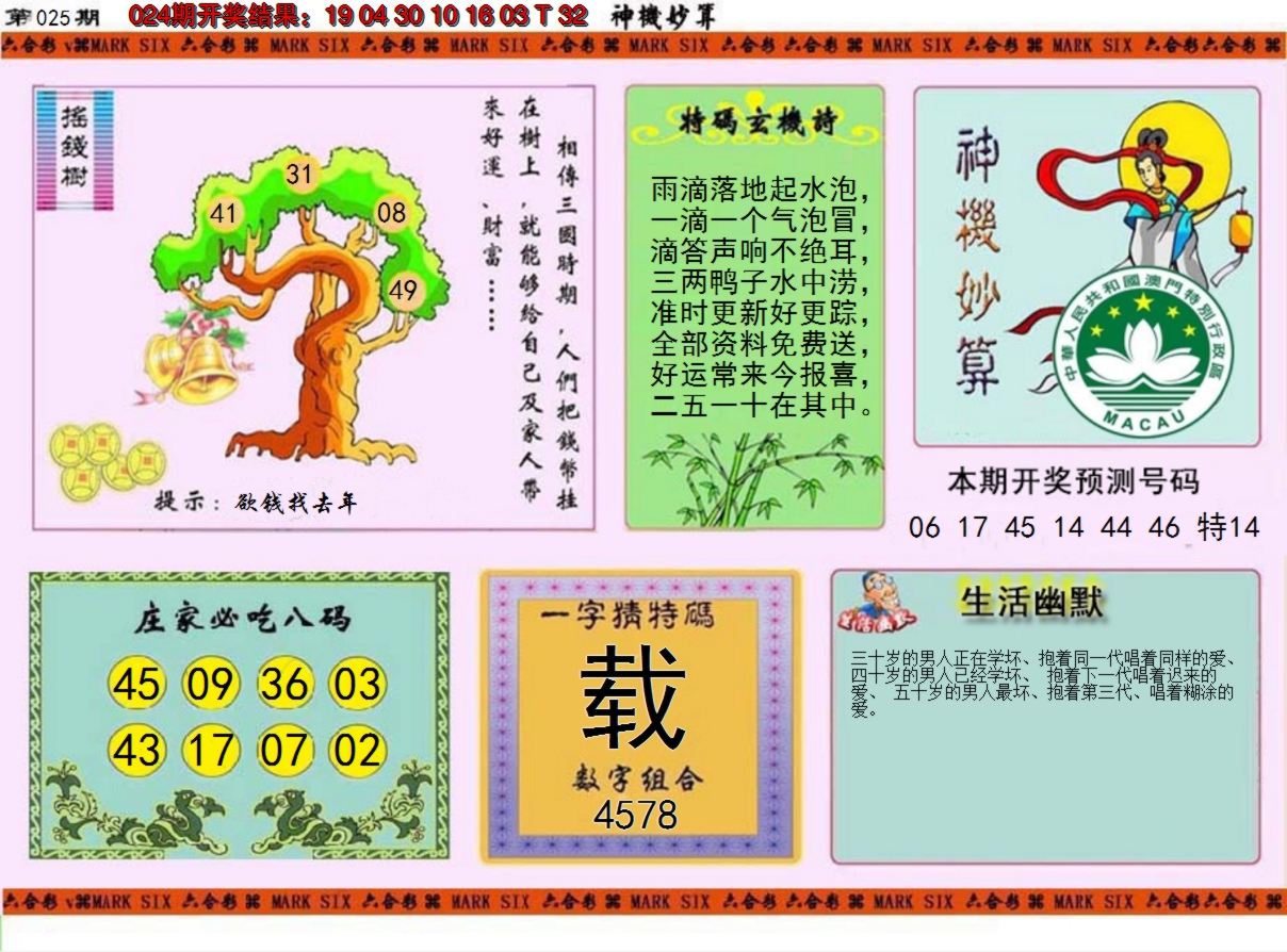 2025025期神机妙算