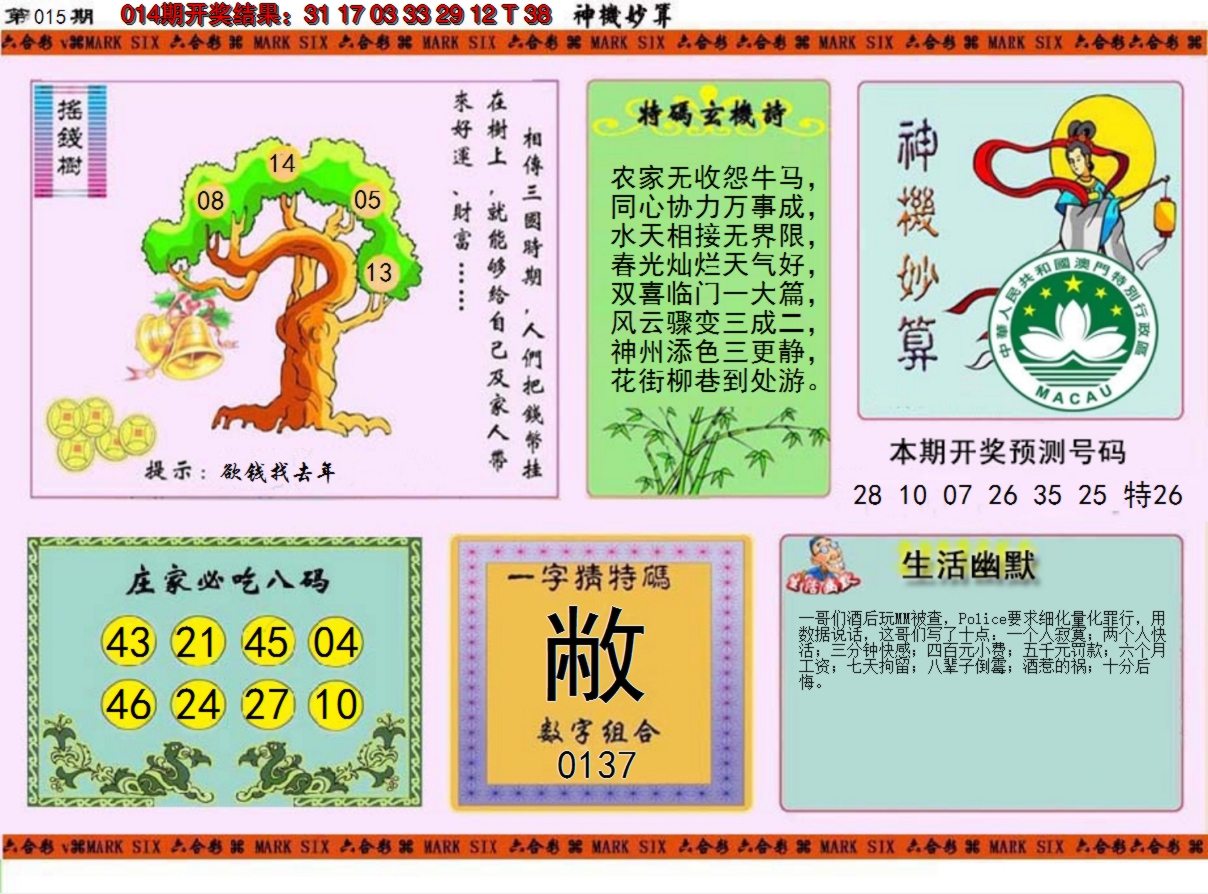 2025015期神机妙算