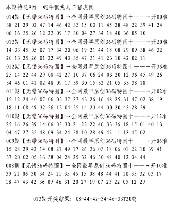 2025014期无错三十六码
