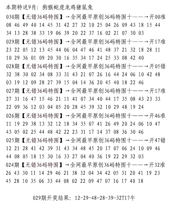 2025030期无错三十六码