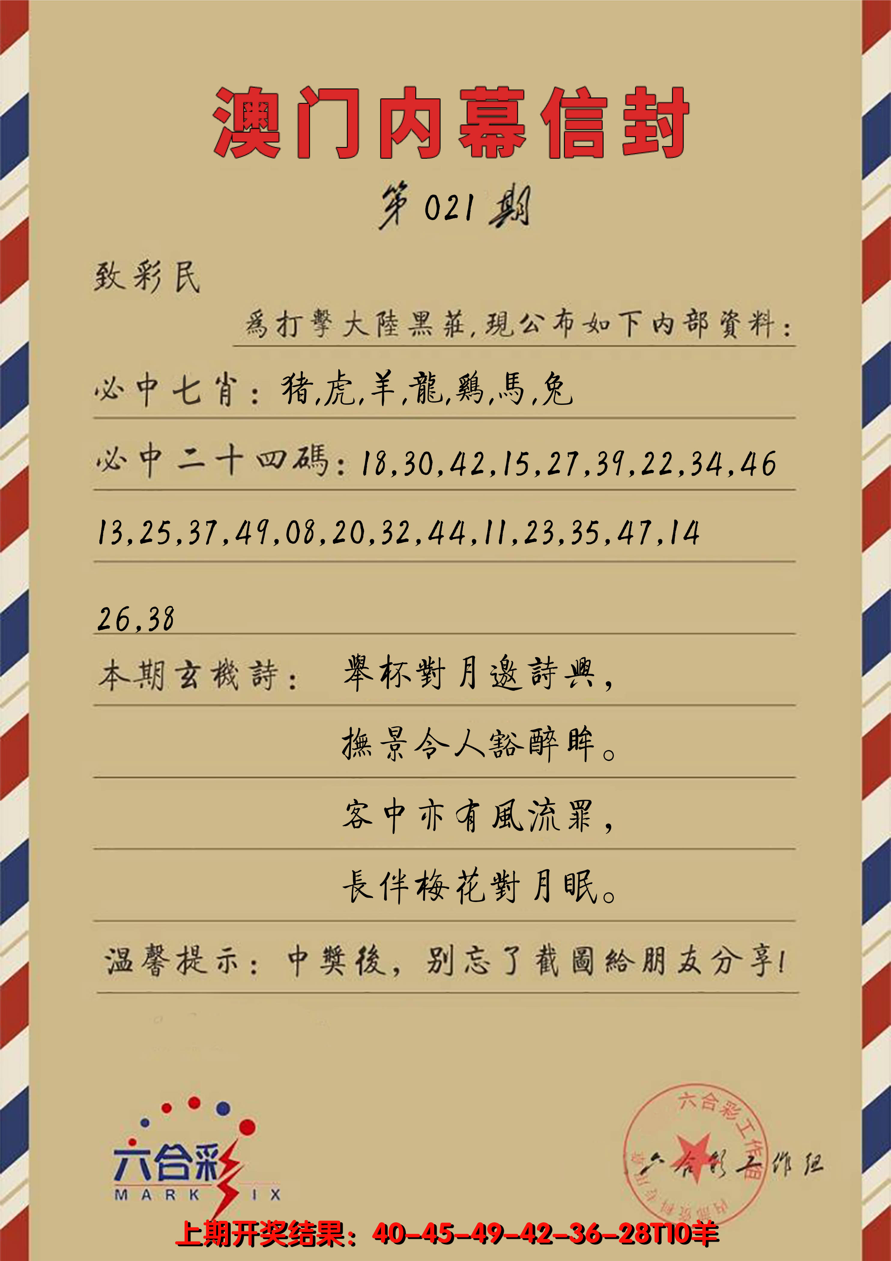 2025021期澳门内幕信封