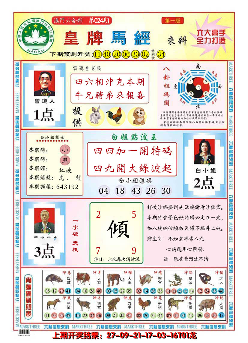 2025024期澳门皇牌马经