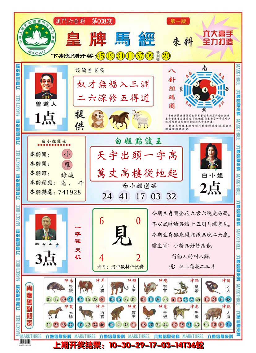2025008期澳门皇牌马经