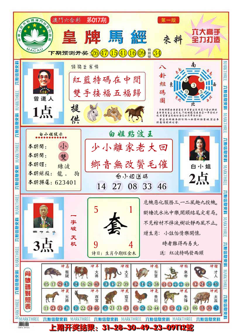 2025017期澳门皇牌马经