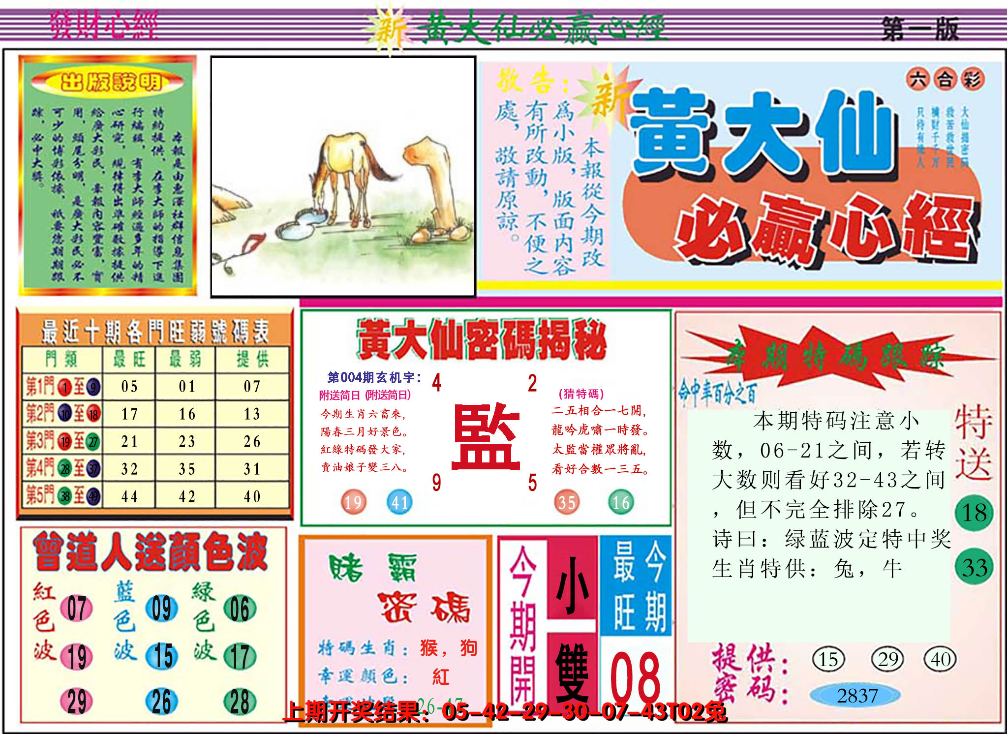2025004期澳门黄大仙必赢心经